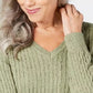 Karen Scott Women's Cotton V-Neck Sweater Green Size X-Small
