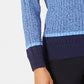 Karen Scott Women's Teresa Cotton Colorblocked Sweater Bluee Size Medium