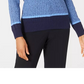 Karen Scott Women's Teresa Cotton Colorblocked Sweater Bright Blue Size Extra Large