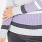 Karen Scott Women's Petite Cotton Striped Cable-Knit Sweater Purple Size Medium Regular