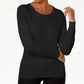 Karen Scott Women's Cable Knit Crewneck Sweater Black Size X-Small