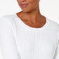 Karen Scott Women's Cotton Cable-Knit Sweater White Size Petite Small