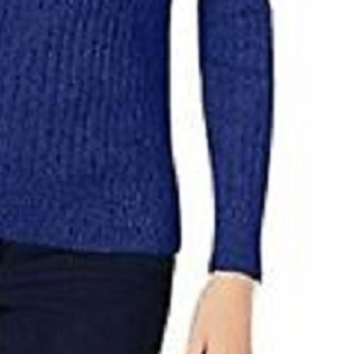Karen Scott Women's  Marled Cotton Cable-Knit Sweater Blue Size Petite Medium