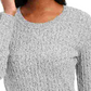 Karen Scott Women's Marled Cotton Cable Knit Sweater White SizePetite Small