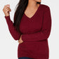 Karen Scott Women's Cable-Knit V-Neck Sweater  Red Size XX-Large