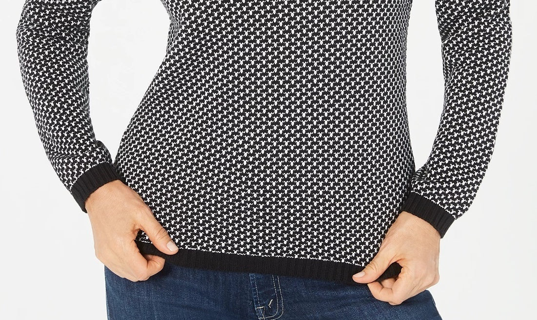 Karen Scott Women's Cotton Turtleneck Sweater Black Size Small