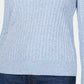 Karen Scott Women's Cable Knit Scoop Neck Sweater Blue Size Petite Medium