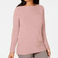 Karen Scott Women's Cotton Boat Neck Sweater Pink Size X-Large