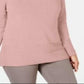 Karen Scott Women's Cotton Boat Neck Sweater Pink Size X-Large