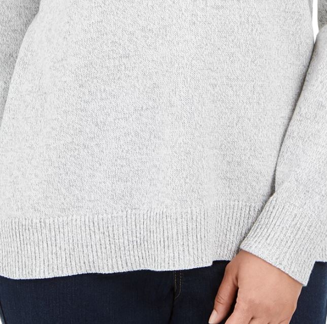 Karen Scott Women's Cotton Marled Shawl Collar Sweater Grey Size Small