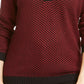 Karen Scott Women's Contrast Trim Textured Cotton Sweater Red Size Small