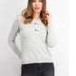 Karen Scott Women's Hardware Trim Cotton Henley Sweater Grey Size Petite Small