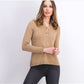 Karen Scott Women's Cotton Toggle Henley Sweater Brown Size Petite Medium