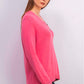Karen Scott Women's Cotton Toggle Henley Sweater Pink Size Petite Small