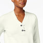 Karen Scott Women's Cotton Toggle Henley Sweater White Size Petite Medium