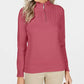 Karen Scott Women's Cotton Zip-Neck Sweater Red Size Medium