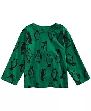 First Impressions Baby Boy's Penguin-Print Cotton T-Shirt Dark Green Size 3-6 Months