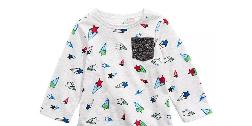 First Impressions Baby Boy's Star T-Shirt Grey Size 12 Months