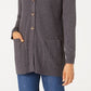 Karen Scott Women's Mixed-Stitch Button-Front Cardigan Charcoal Size Extra Small