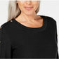 Karen Scott Women's 3/4 Sleeve Sweater Black Size Small