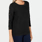 Karen Scott Women's 3/4 Sleeve Sweater Black Size X-Small