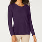Karen Scott Women's Patchwork Stitch Pullover Sweater Purple Size X-Small