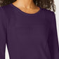Karen Scott Women's Patchwork Stitch Pullover Sweater Purple Size X-Small