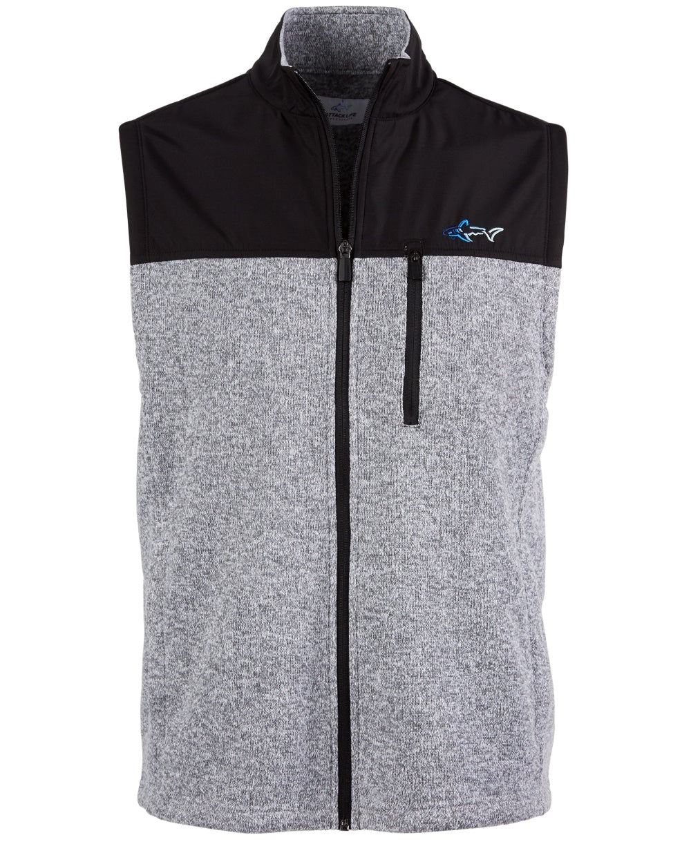 Greg Norman Men's Birdseye Fleece Vest Grey Size Small