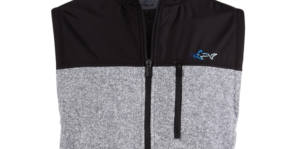 Greg Norman Men's Birdseye Fleece Vest Grey Size Small