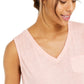 Style & Co Women's Chest-Pocket Burnout Top Pink Size Medium
