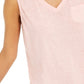Style & Co Women's Chest-Pocket Burnout Top Pink Size Medium
