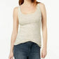 Maison Jules Women's Scoop-Neck Tank Beige Size Medium