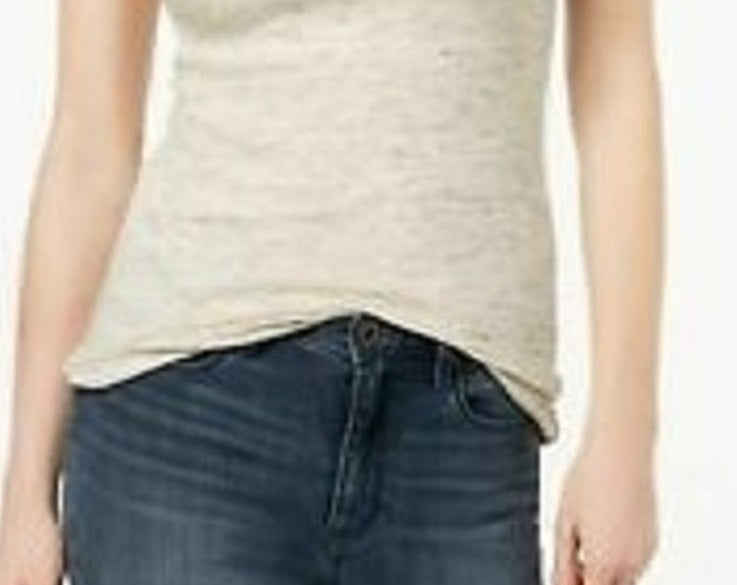 Maison Jules Women's Scoop-Neck Tank Beige Size Medium