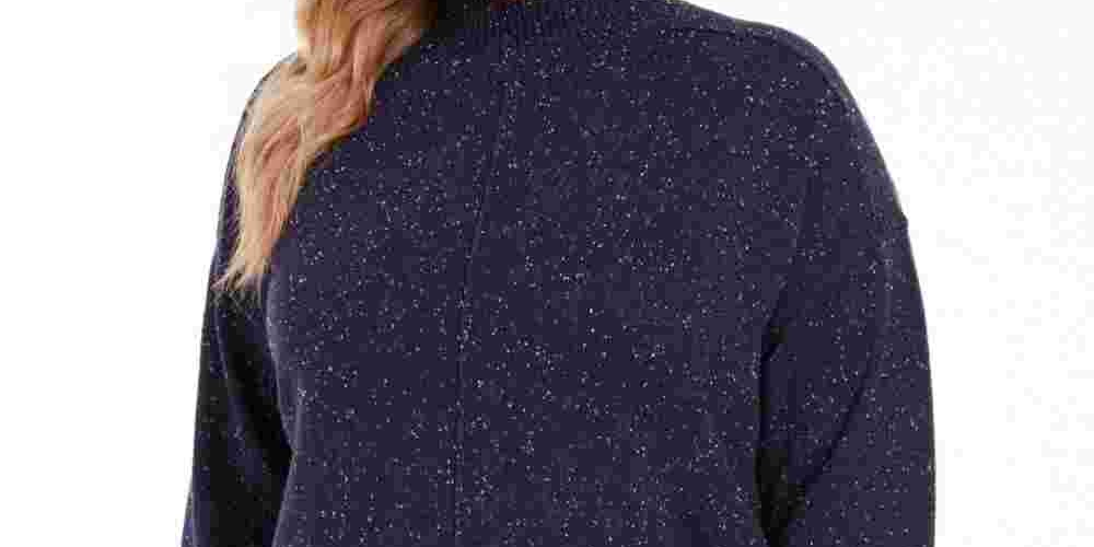 Karen Scott Women's Plus Mock Neck Sweater Blue Size 1X