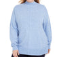 Karen Scott Women's Plus Mock Neck Sweater Blue Size 2X