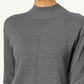 Karen Scott Women's Seam Detail Cotton Mock Neck Sweater Charcoal Size Medium