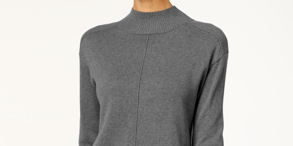 Karen Scott Women's Gray Heather Long Sleeve Turtle Neck T-Shirt Top Charcoal Size X-Small