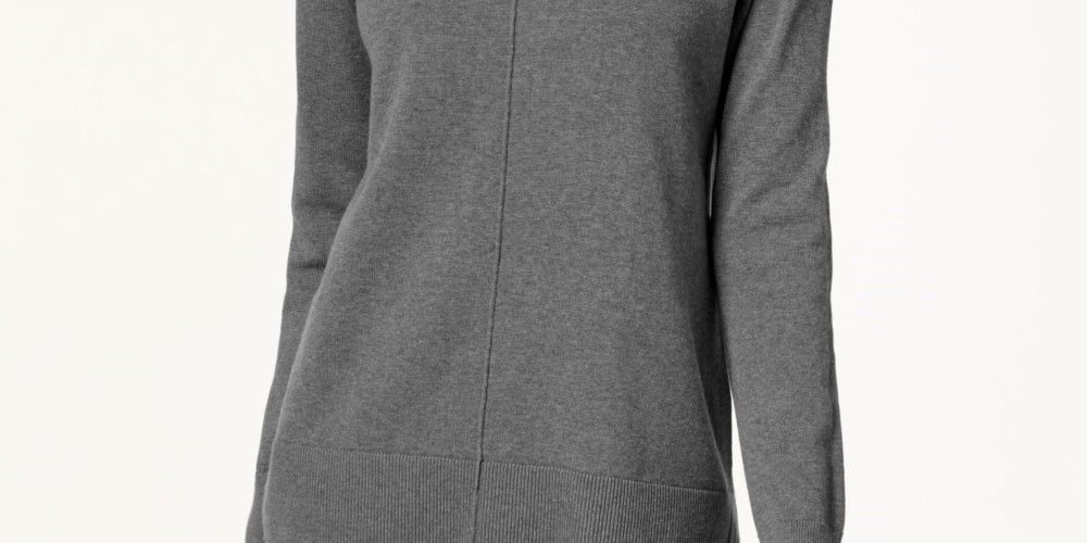 Karen Scott Women's Gray Heather Long Sleeve Turtle Neck T-Shirt Top Charcoal Size X-Small