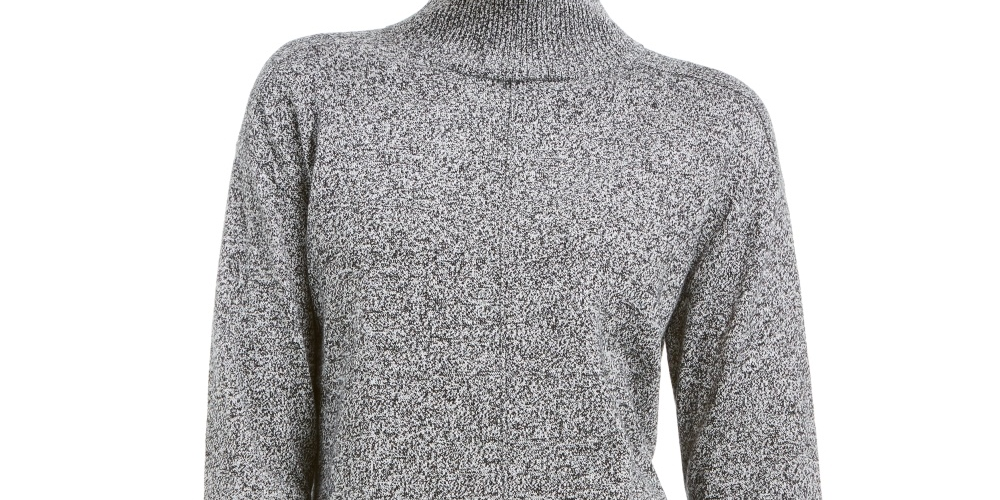 Karen Scott Women's Erin Cotton Colorblocked Mock Neck Sweater White Size Large