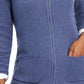 Karen Scott Women's Textured Zip Front Cardigan Blue Size X-Small
