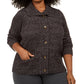 Karen Scott Women's Plus Marled Wing Collar Cardigan Black Size 2X