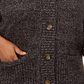 Karen Scott Women's Plus Marled Wing Collar Cardigan Black Size 2X