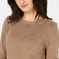 Karen Scott Women's Solid Curved-Hem Tunic Brown Size Medium