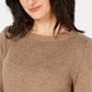 Karen Scott Women's Solid Curved-Hem Tunic Brown Size X-Large