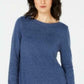 Karen Scott Women's Solid Curved Hem Tunic Blue Size Large
