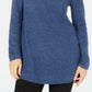 Karen Scott Women's Solid Curved Hem Tunic Blue Size Large