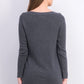 Karen Scott Women's Solid Curved-Hem Tunic Charcoal Size Extra Large