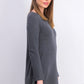 Karen Scott Women's Solid Curved-Hem Tunic Charcoal Size Extra Large