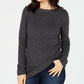 Karen Scott Women's Solid Curved Hem Tunic Charcoal Size X-Small