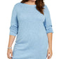 Karen Scott Women's Plus Curved Hem Tunic Blue Size 3X